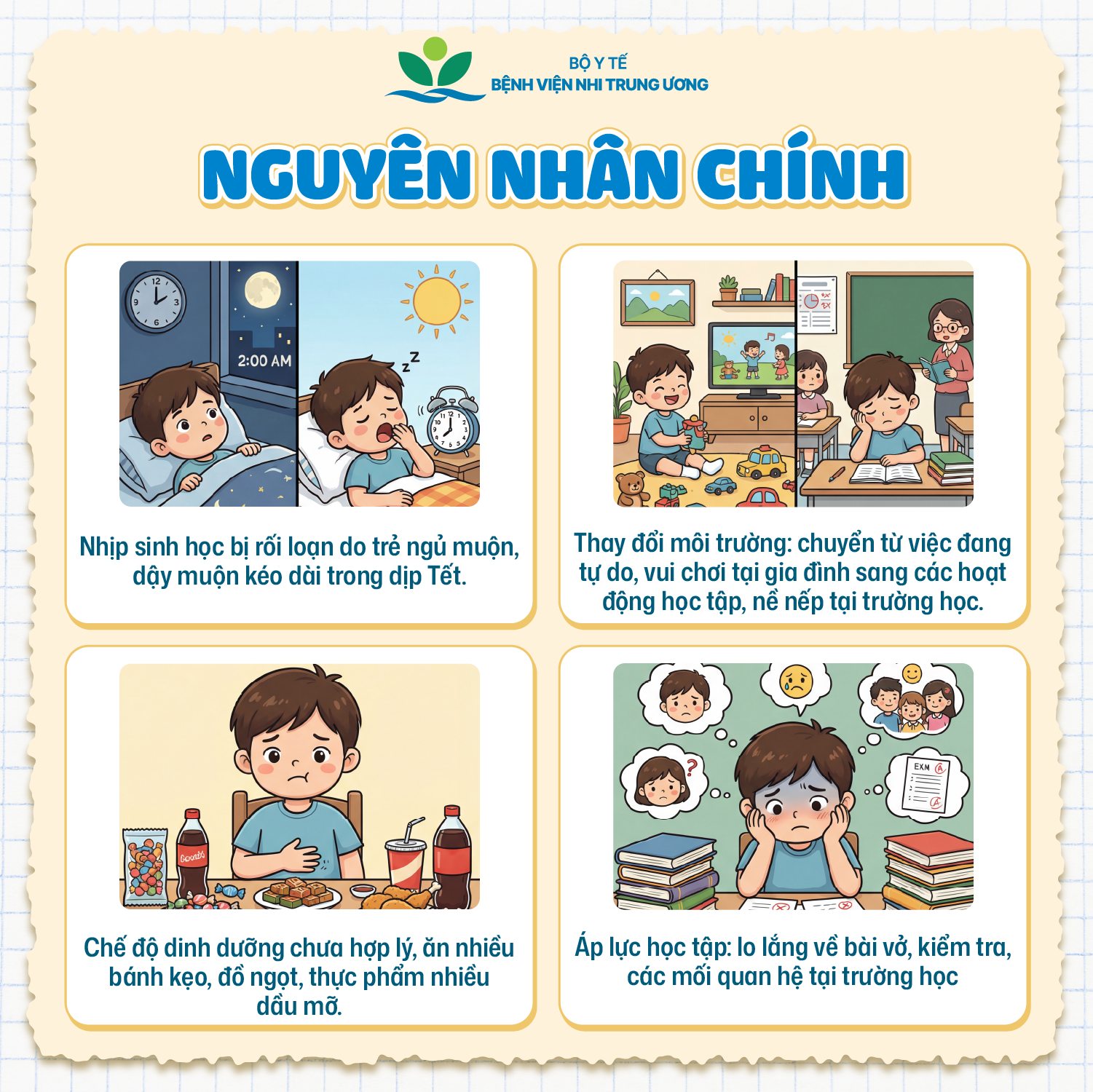 <em>Sau Tết, việc điều chỉnh lại giờ ngủ và sinh hoạt giúp trẻ nhanh chóng lấy lại năng lượng học tập</em>